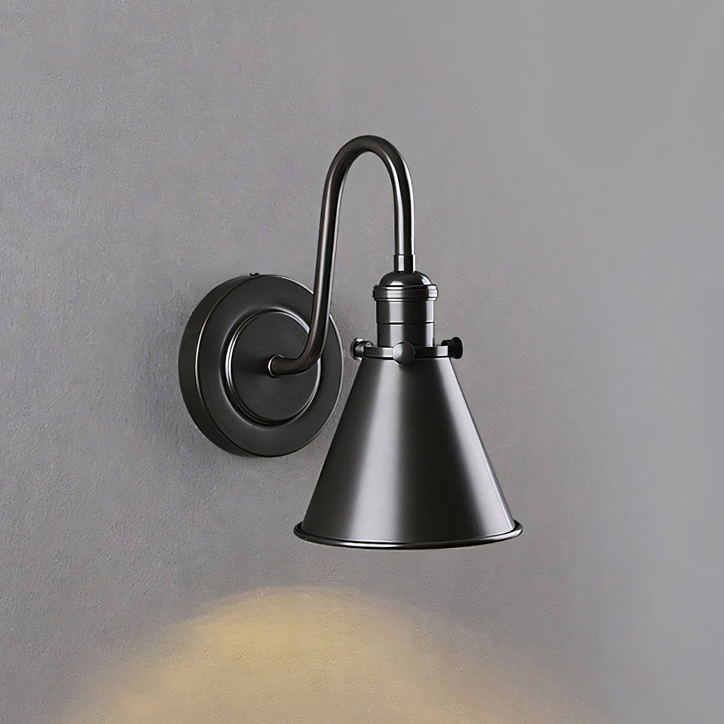 Cellmn Gooseneck Cone Wall Sconce (Brass or Black)