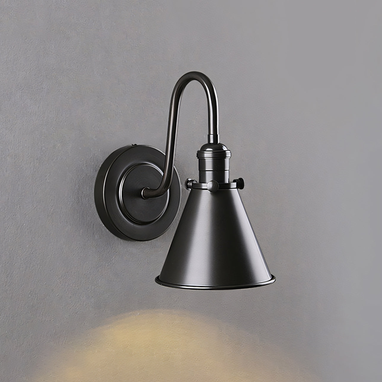 Cellmn Gooseneck Cone Wall Sconce (Brass or Black)