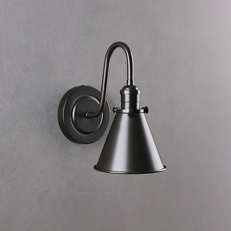 Cellmn Gooseneck Cone Wall Sconce (Brass or Black)