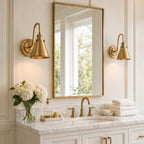Cellmn Gooseneck Cone Wall Sconce (Brass or Black)
