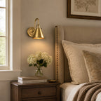 Cellmn Gooseneck Cone Wall Sconce (Brass or Black)