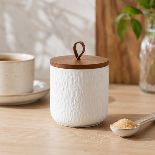 Airtight Kitchen Jar Rock Texture Finish Countertop Storage Container
