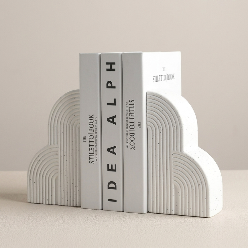 Ceramic Bookends Cloud Design Nordic Style Set of 2