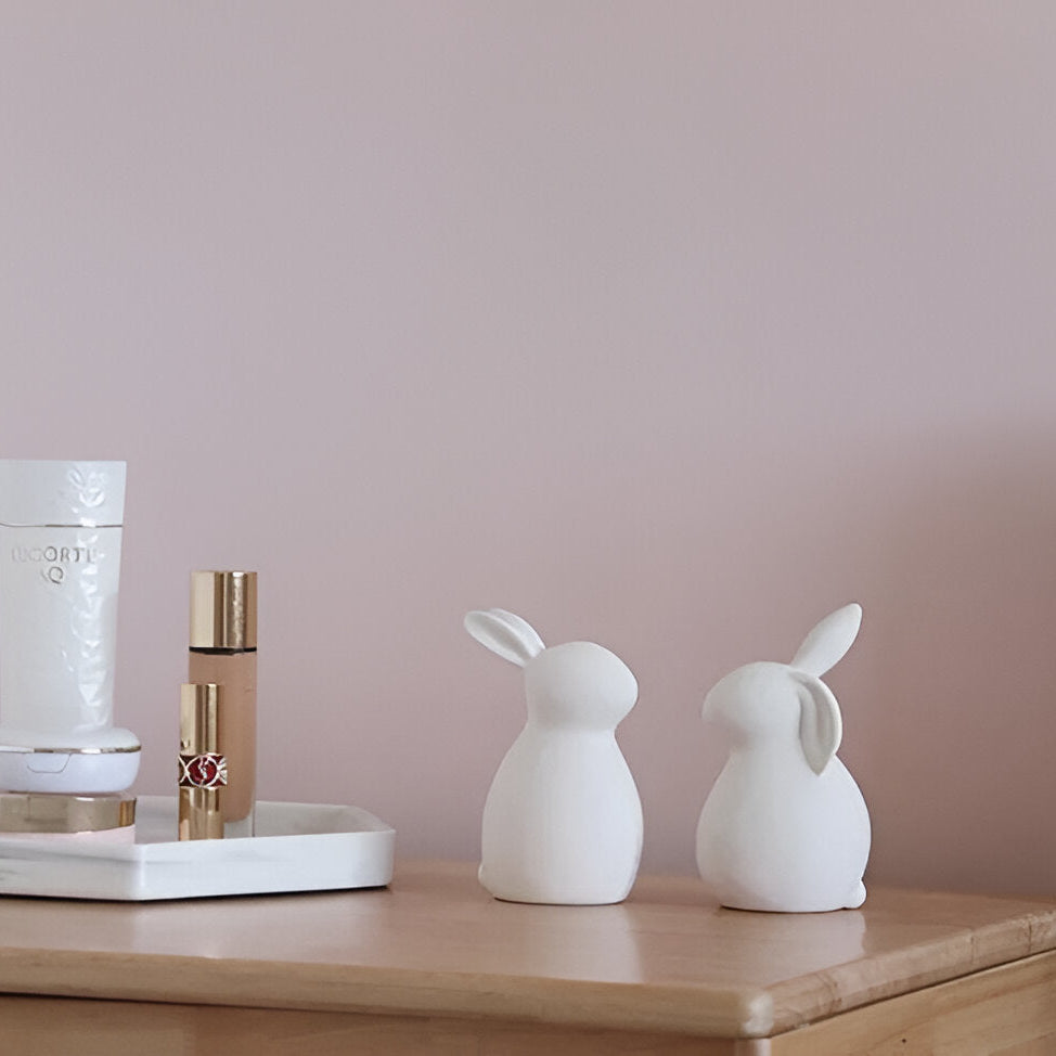 Bunny Figurine Minimalist White Decorative Accent