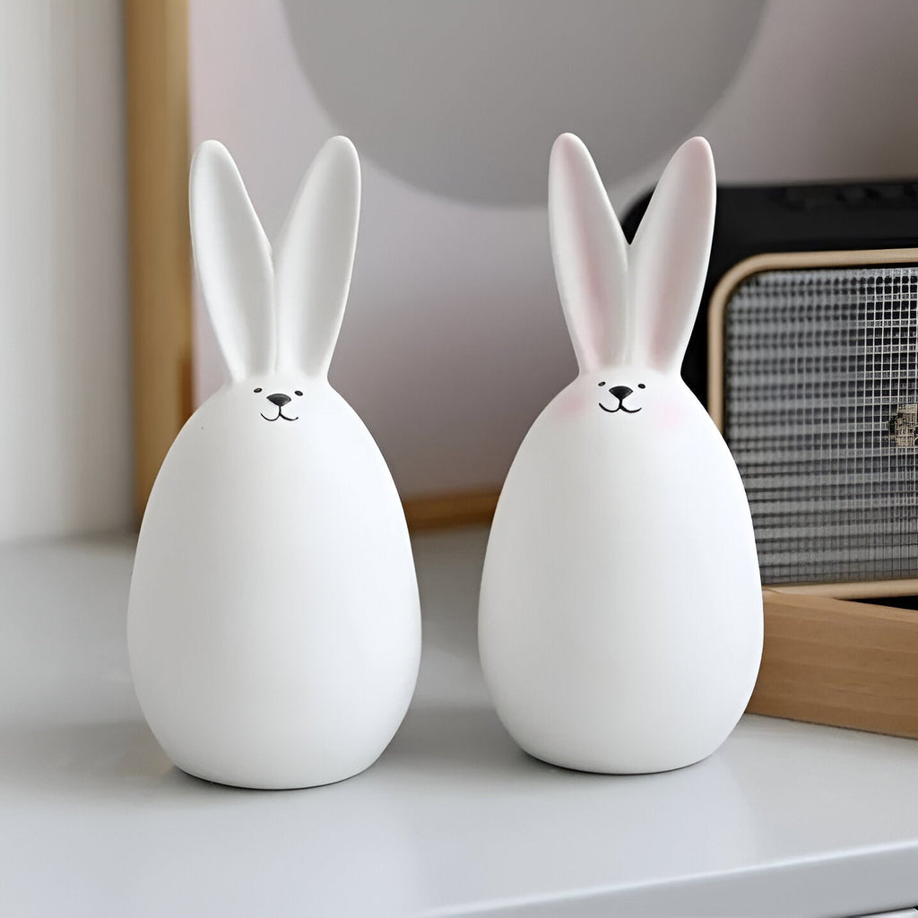 Bunny Figurine Minimalist White Decorative Accent