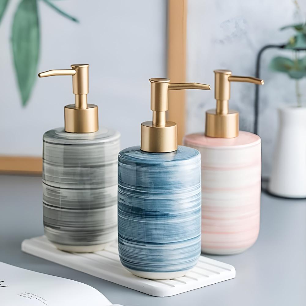 Soap Dispenser Ceramic 350ml Gloss Finish ABS Pump