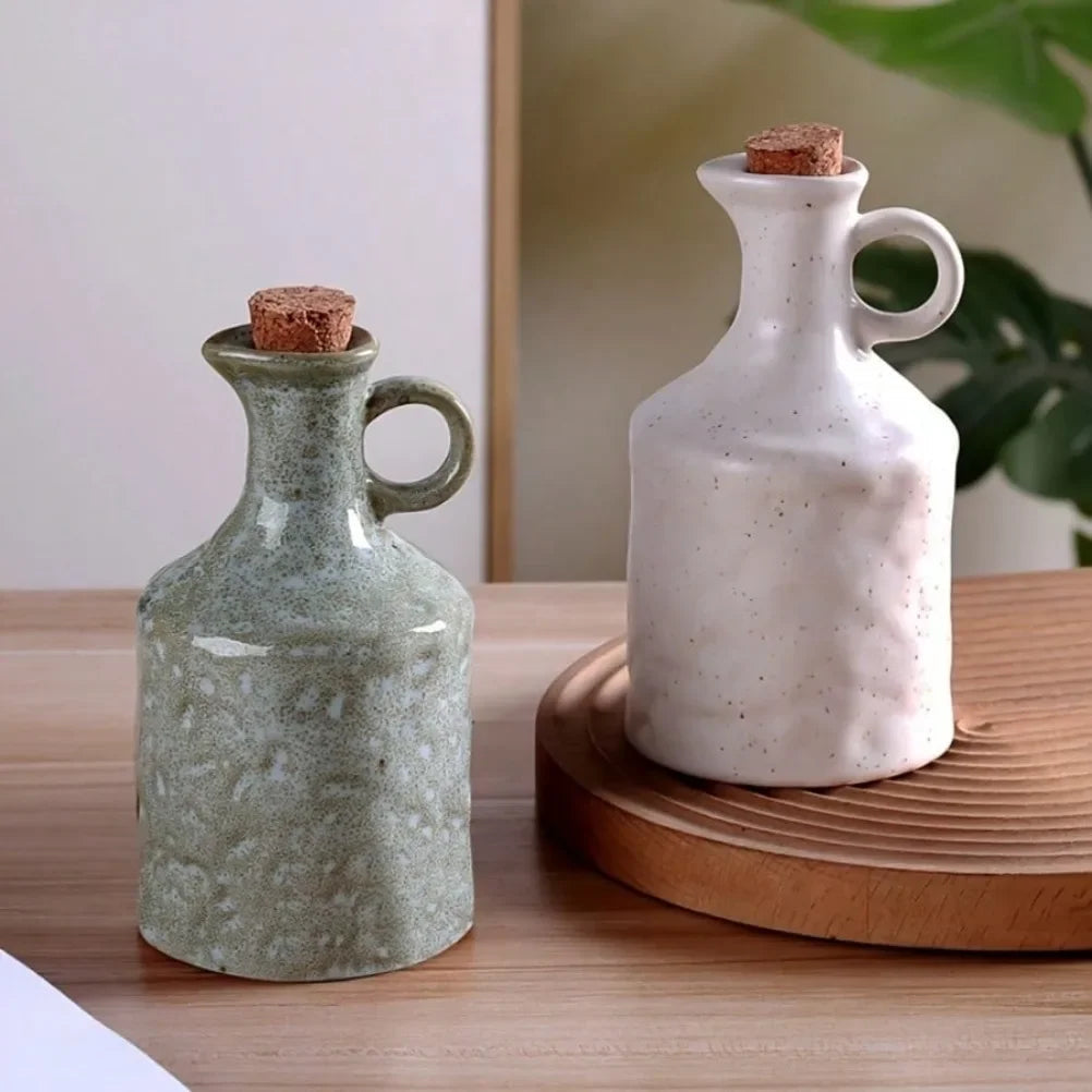 Oil Bottle with Stopper Lid 400 ml Covered Seasoning Dispenser