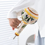 Oil Dispenser Bottle Ceramic Stainless Steel Spout Floral Design
