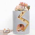 Indoor Planter Pot, Handmade Resin, Rabbit and Hedgehog Motifs