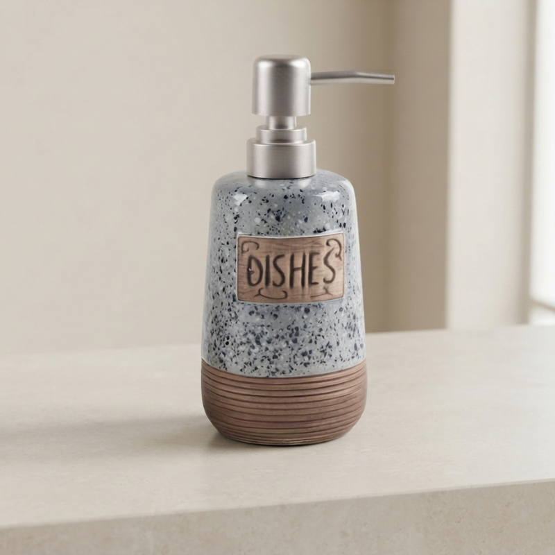 Soap Dispenser Kitchen Bathroom Refillable Terrazzo Design