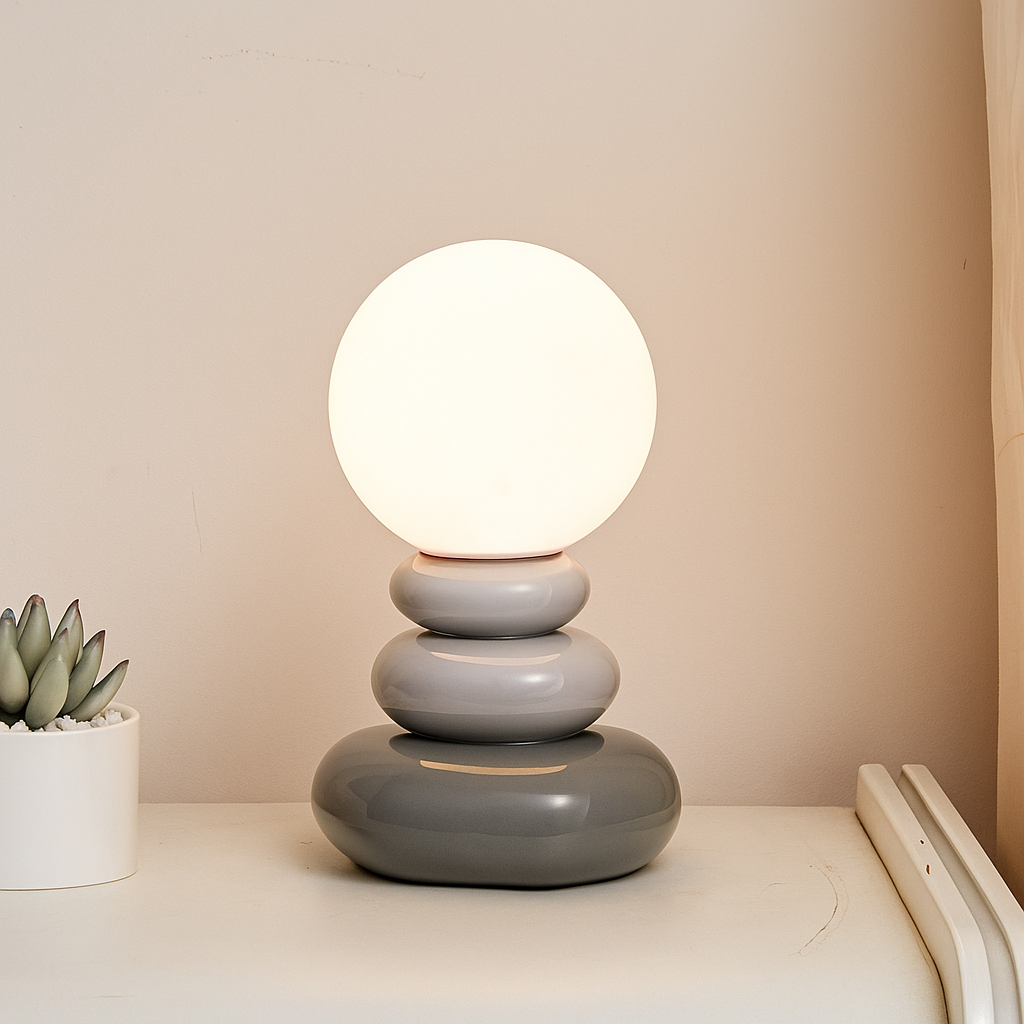 Table Lamp Ceramic USB Powered LED Compatible Bedside Desk Lighting