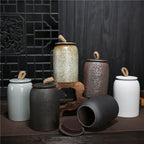 Ceramic Tea Canister with Lid Heat Resistant Compact Storage Container