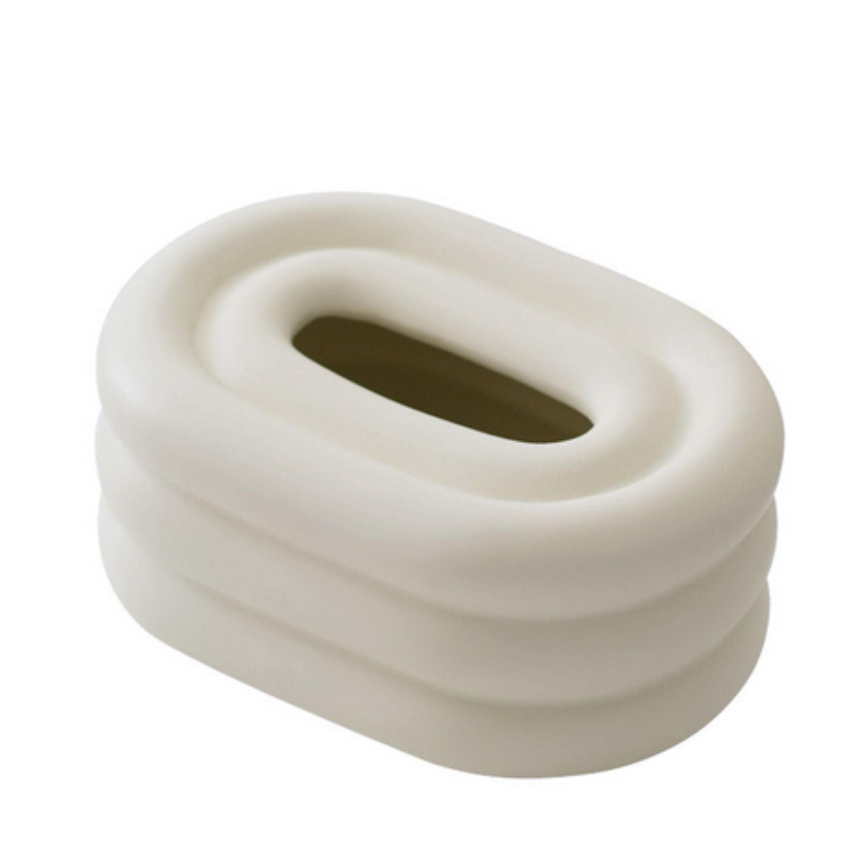 Ceramic Tissue Box Holder Wind Ring Design Decorative Cover