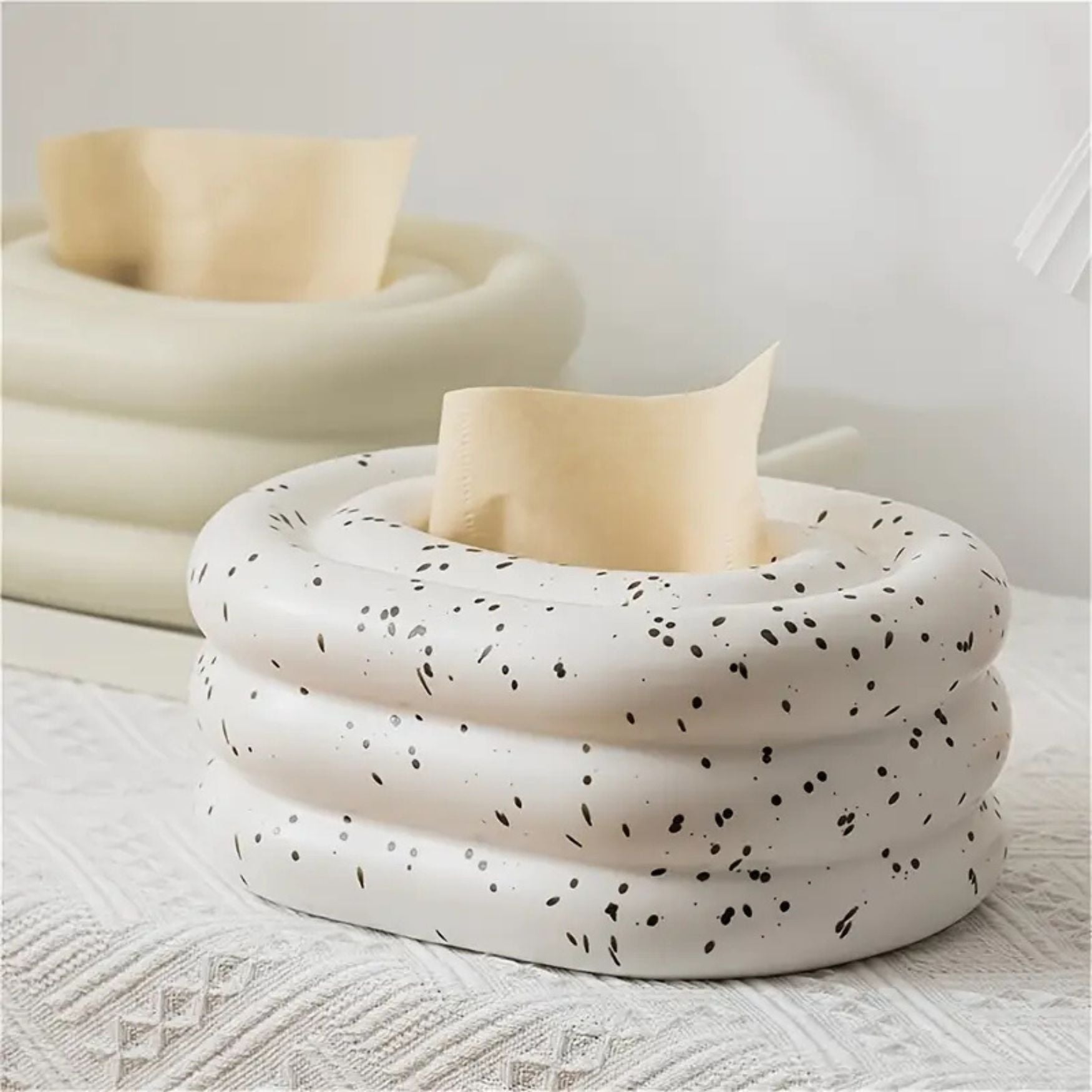 Ceramic Tissue Box Holder Wind Ring Design Decorative Cover