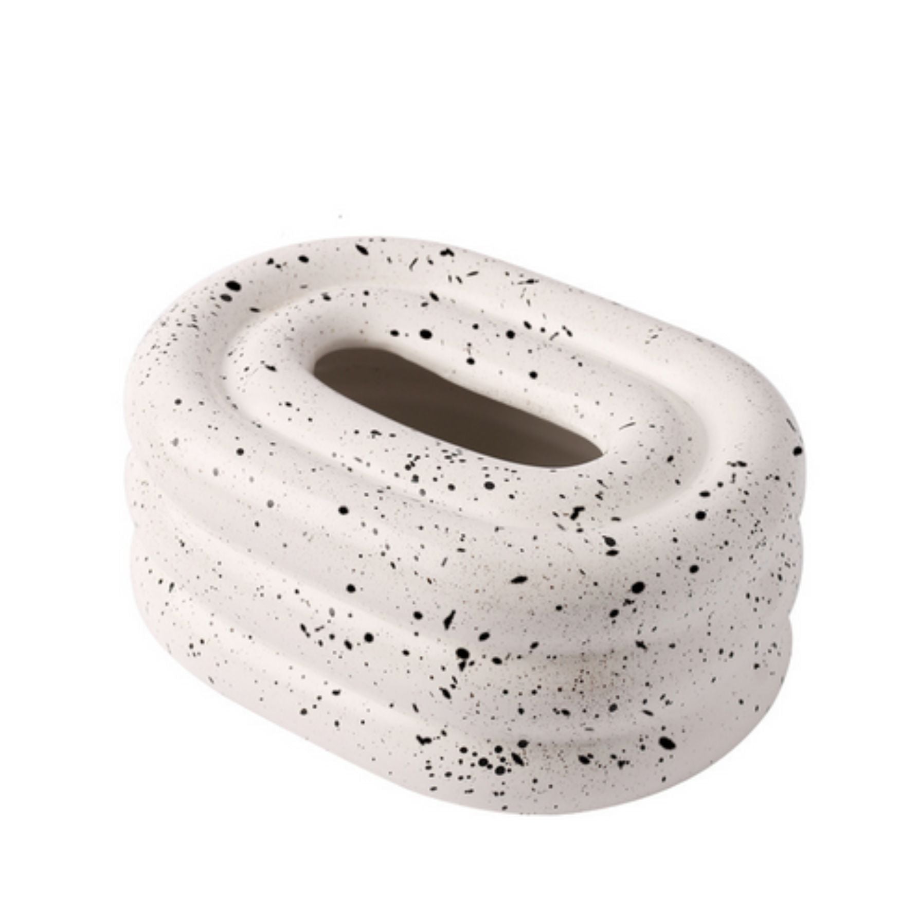 Ceramic Tissue Box Holder Wind Ring Design Decorative Cover