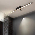Cestia: Linear LED Ceiling Light in Black – for Living Room & Bedroom