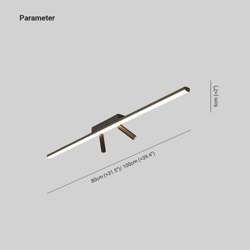 Cestia: Linear LED Ceiling Light in Black – for Living Room & Bedroom
