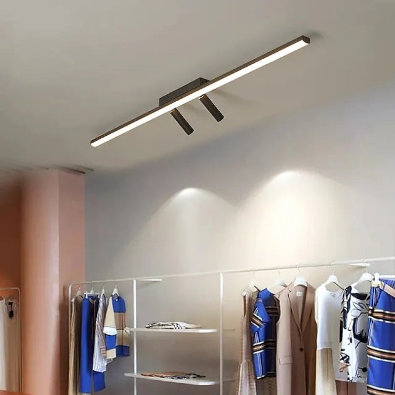 Cestia: Linear LED Ceiling Light in Black – for Living Room & Bedroom