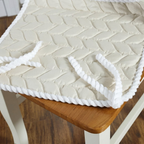 Quilted Chair Seat Cushion Microfiber Blend Zippered Cover