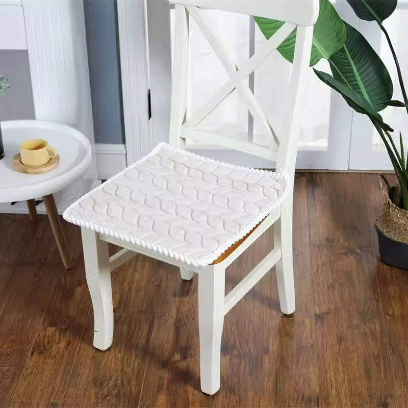 Quilted Chair Seat Cushion Microfiber Blend Zippered Cover