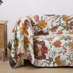 CharmBloom: Floral Cotton Blanket with Decorative Pattern & Easy-Care Material – for Bed & Living Area