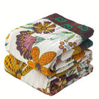 CharmBloom: Floral Cotton Blanket with Decorative Pattern & Easy-Care Material – for Bed & Living Area