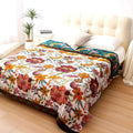 CharmBloom: Floral Cotton Blanket with Decorative Pattern & Easy-Care Material – for Bed & Living Area
