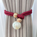 CharmePearl: Elegant Curtain Holder in Pearl Look – Stylish Accessory for Living Room & Bedroom (Set of 2)