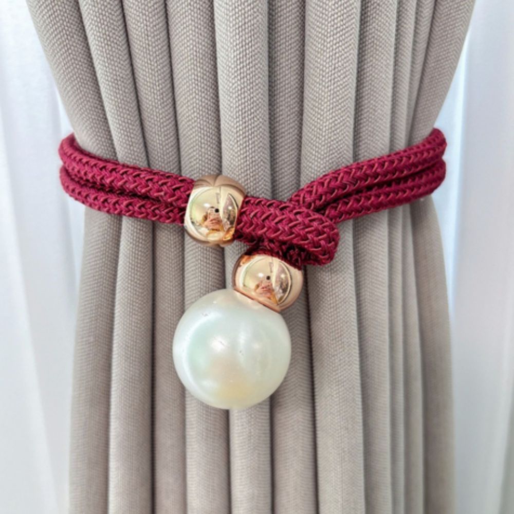 CharmePearl: Elegant Curtain Holder in Pearl Look – Stylish Accessory for Living Room & Bedroom (Set of 2)