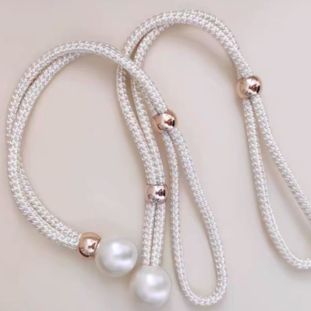 CharmePearl: Elegant Curtain Holder in Pearl Look – Stylish Accessory for Living Room & Bedroom (Set of 2)