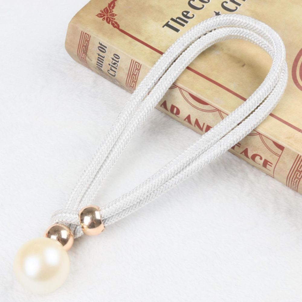 CharmePearl: Elegant Curtain Holder in Pearl Look – Stylish Accessory for Living Room & Bedroom (Set of 2)