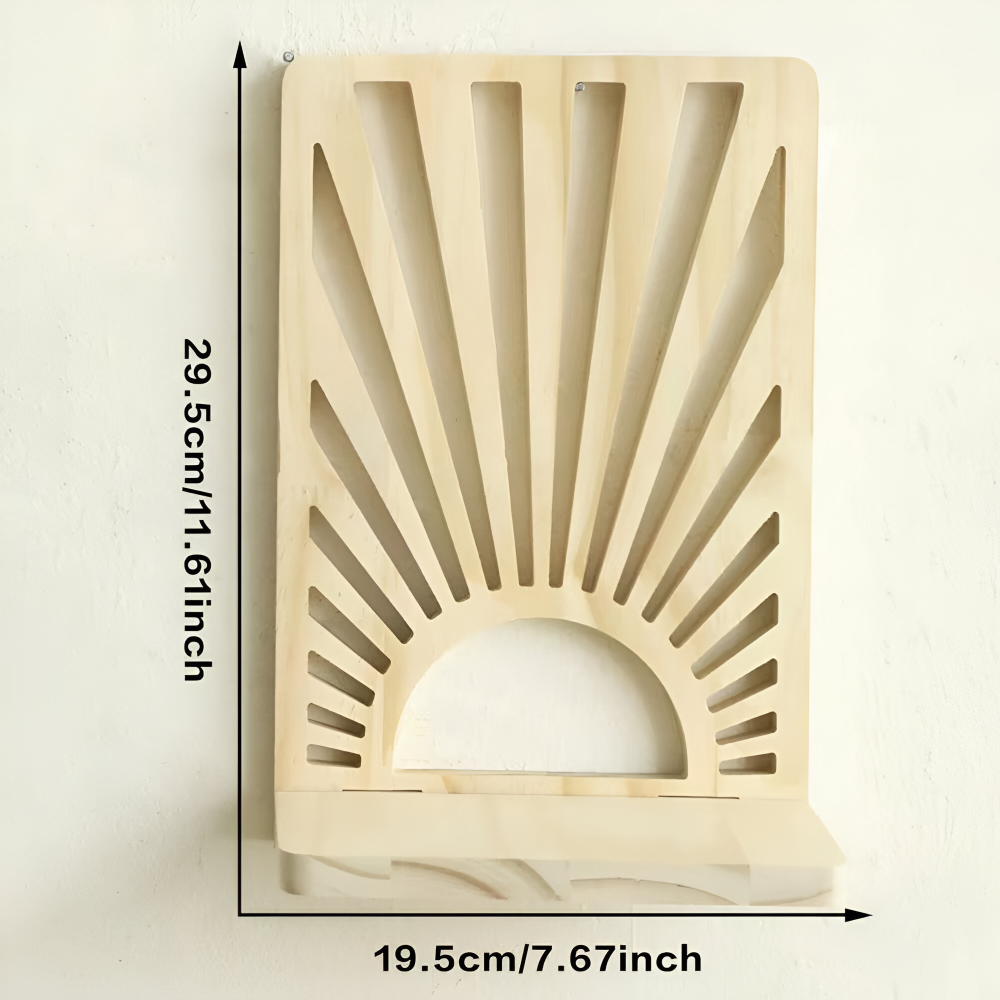 Solmiro – Wooden Sunbeam Wall Shelf