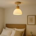 Ailsa Ceiling Lamp | Natural Wood & Glass, Soft Ambient Lighting