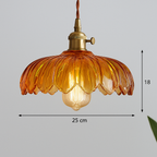 Bela Vintage Flower Pendant Lamp | Glass Shade, Brass Finish