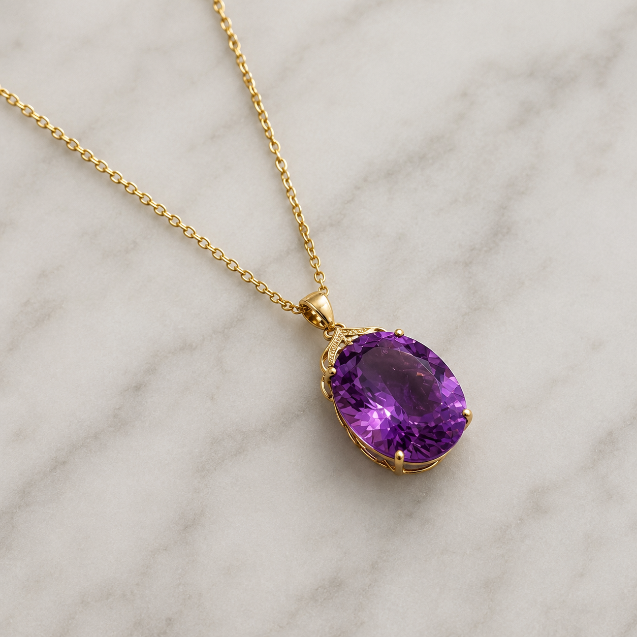 Elegant Pendant Necklace for Women Oval-Cut