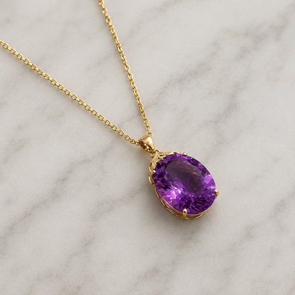 Elegant Pendant Necklace for Women Oval-Cut