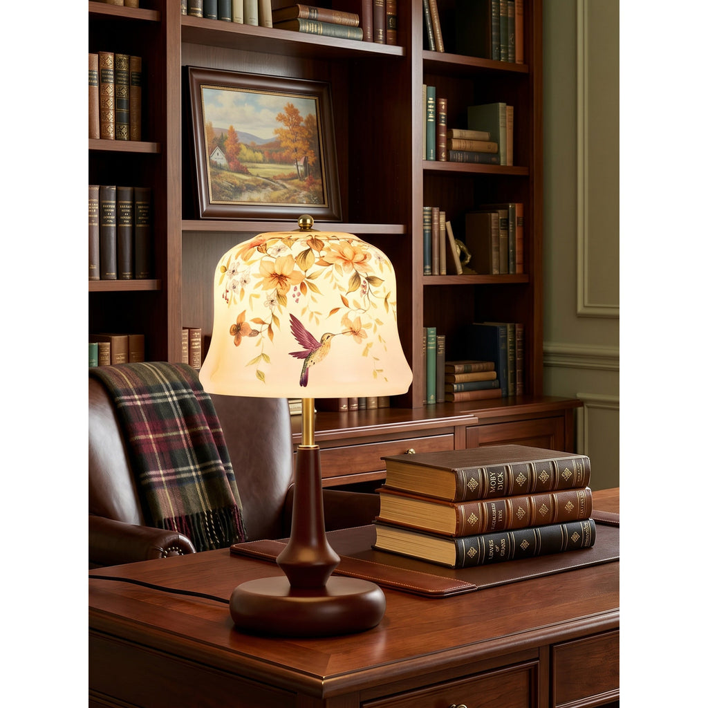 Chatsworth Hummingbird Glass Shade Table Lamp