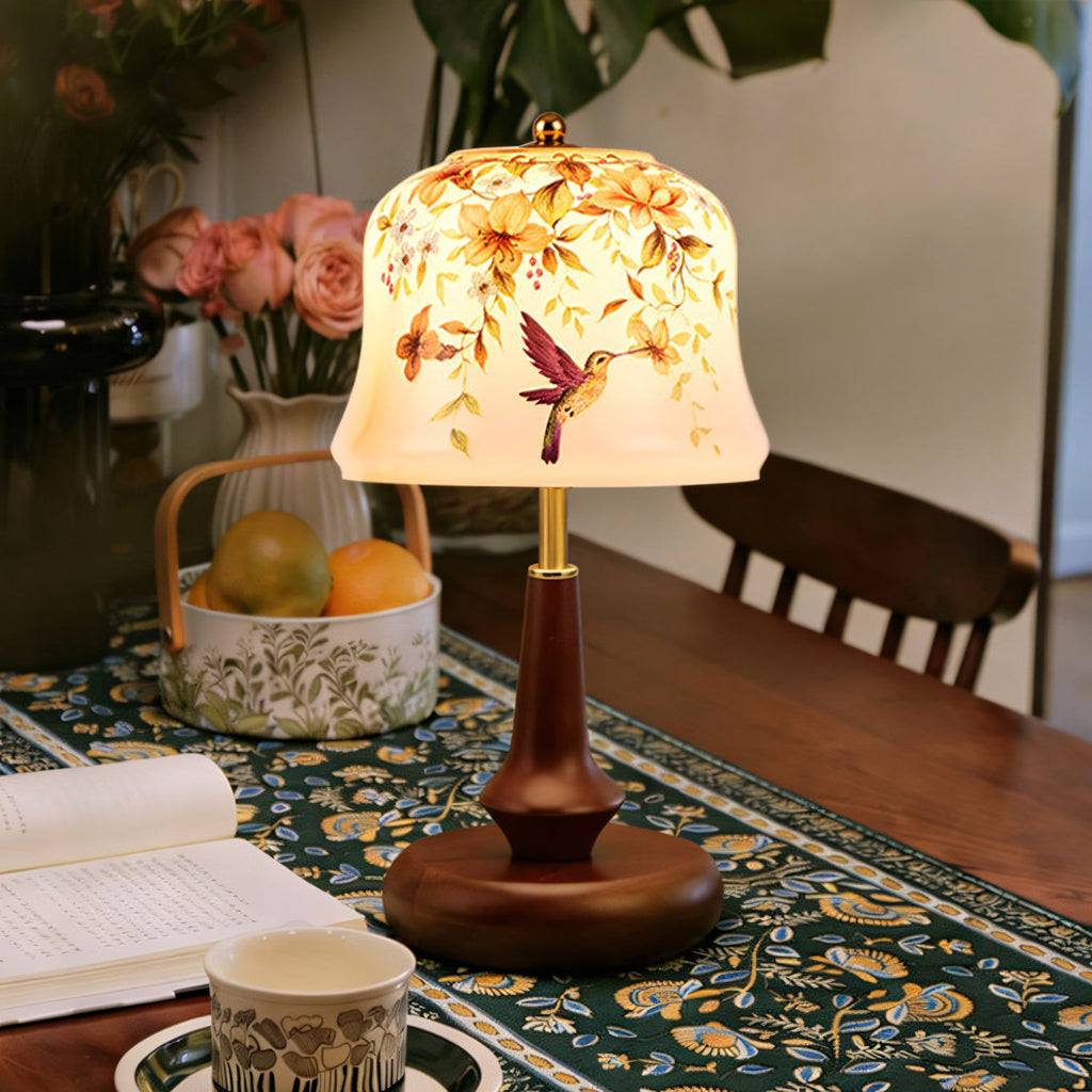 Chatsworth Hummingbird Glass Shade Table Lamp