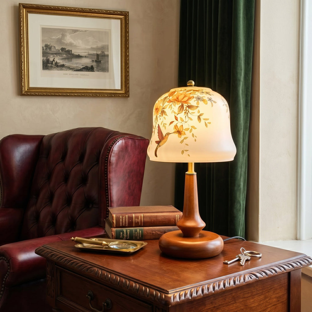 Chatsworth Hummingbird Glass Shade Table Lamp