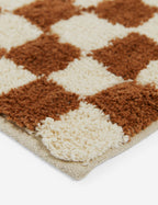 Bello Checkerboard Bath Mat | Two-Tone Hand-Drawn Design