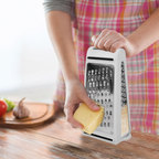 Cheese Grater, Stainless Steel, 2-Sided Design, Storage Container