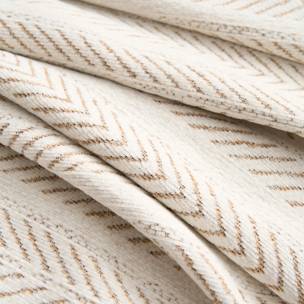 ChenilLoom: Herringbone Chenille Sofa Cover – Fringe Throw for Living Room