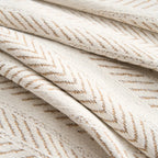 ChenilLoom: Herringbone Chenille Sofa Cover – Fringe Throw for Living Room