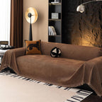 ChenilleHeart: Sofa Cover with Zigzag Weave Pattern & Elegant Fringe Decoration – for Sofa & Armchair