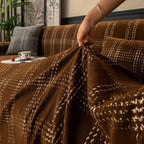 ChesterFeld: Checkered Sofa Throw in Chenille with Tassels – for Living Room & Couch