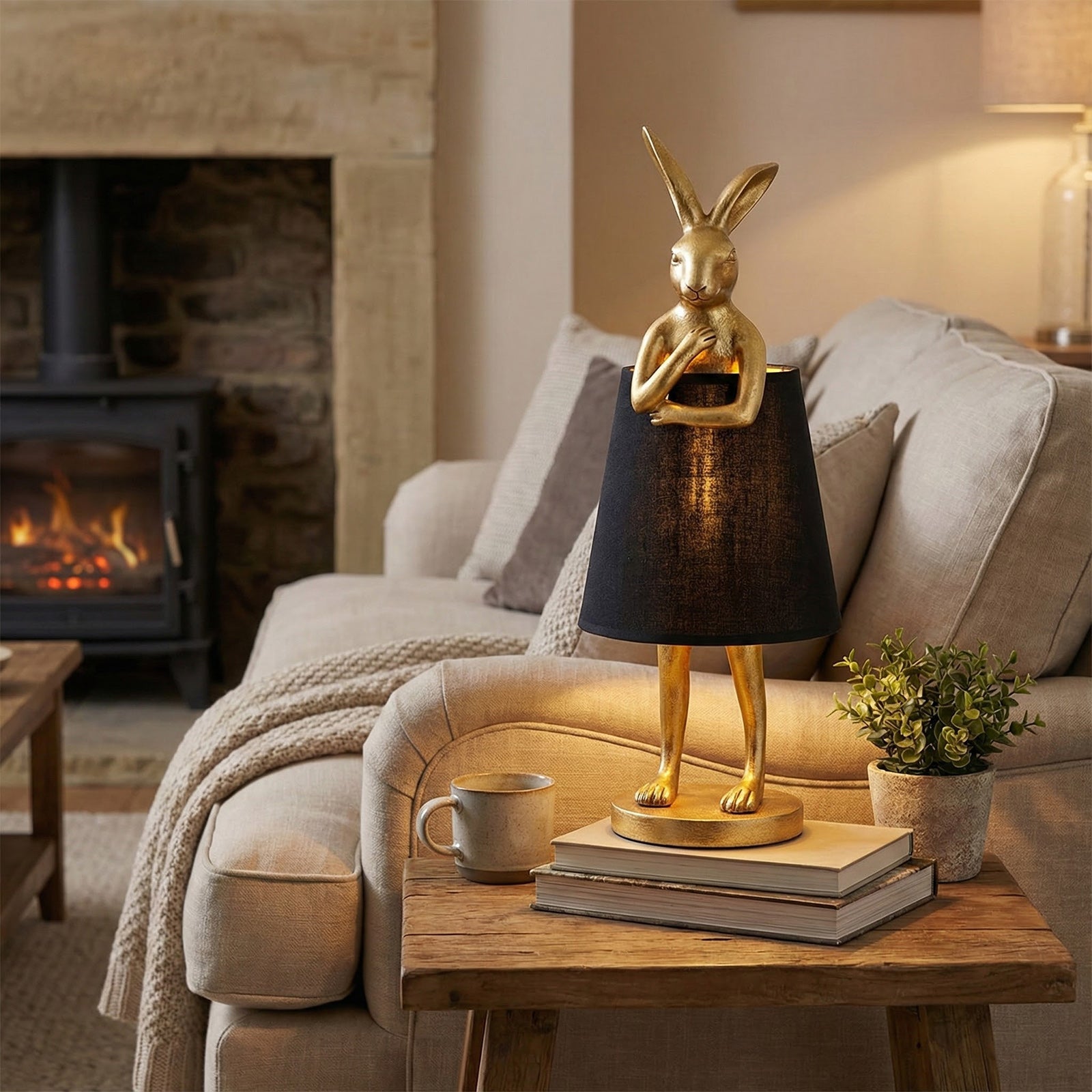 Chester Whimsical Resin Rabbit Table Lamp