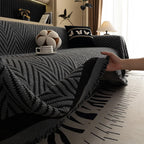 ChevronHaus: Sofa Throw in Herringbone Design with Decorative Tassels – for Living Room & Couch