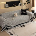 ChevronHaus: Sofa Throw in Herringbone Design with Decorative Tassels – for Living Room & Couch