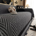 ChevronHaus: Sofa Throw in Herringbone Design with Decorative Tassels – for Living Room & Couch