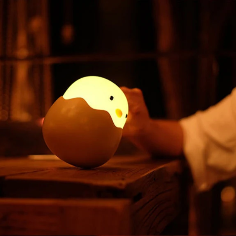 LED Chick Night Light, Silicone Material, Warm White Light